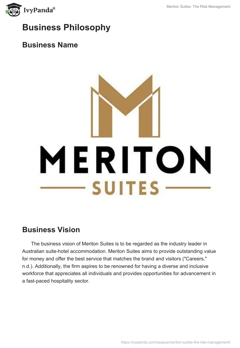 Meriton Suites: The Risk Management. Page 5