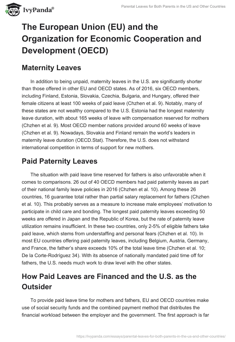 Parental Leaves for Both Parents in the US and Other Countries. Page 4