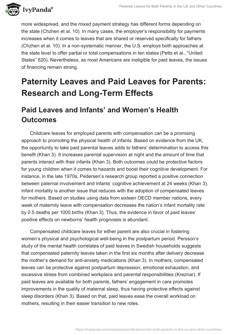Parental Leaves for Both Parents in the US and Other Countries. Page 5