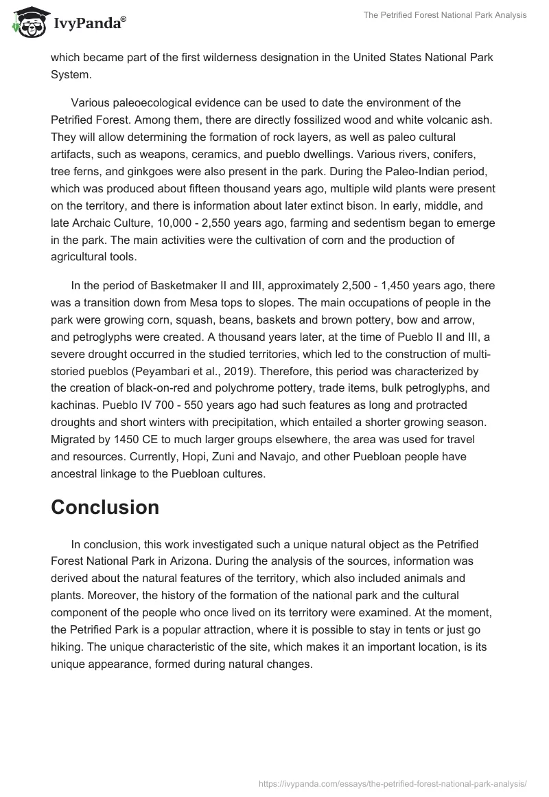 The Petrified Forest National Park Analysis. Page 4