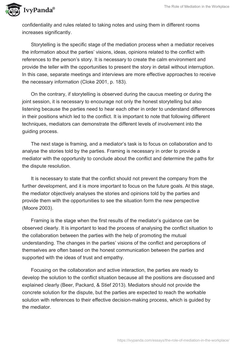 The Role of Mediation in the Workplace. Page 5