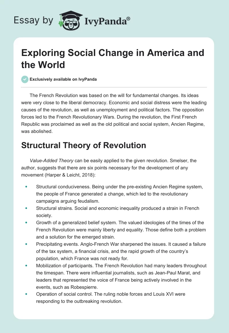 Exploring Social Change in America and the World. Page 1