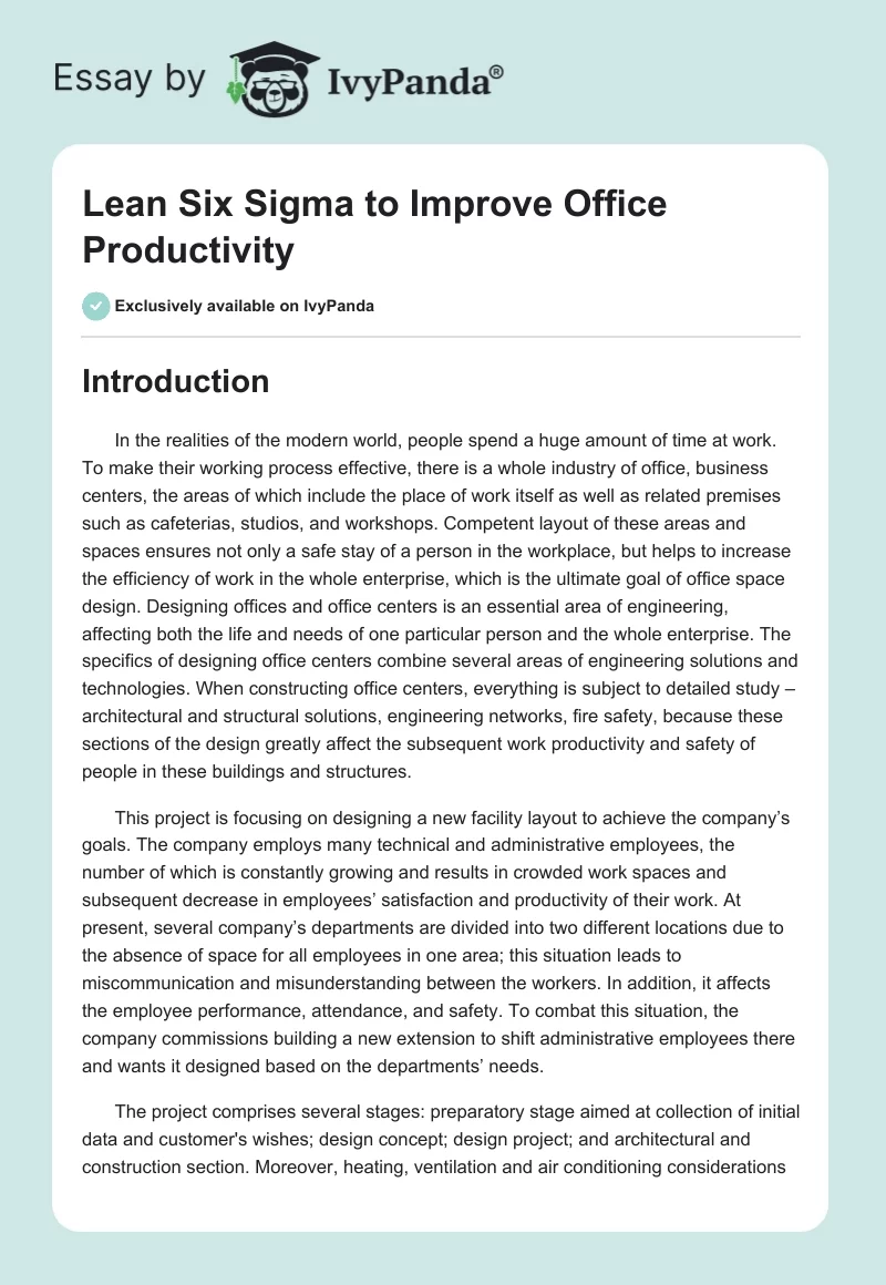 Lean Six Sigma to Improve Office Productivity. Page 1