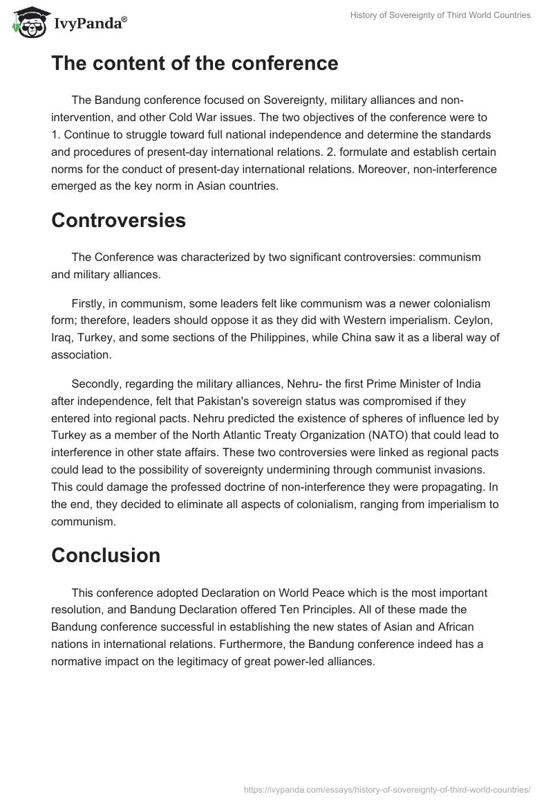 History of Sovereignty of Third World Countries. Page 2