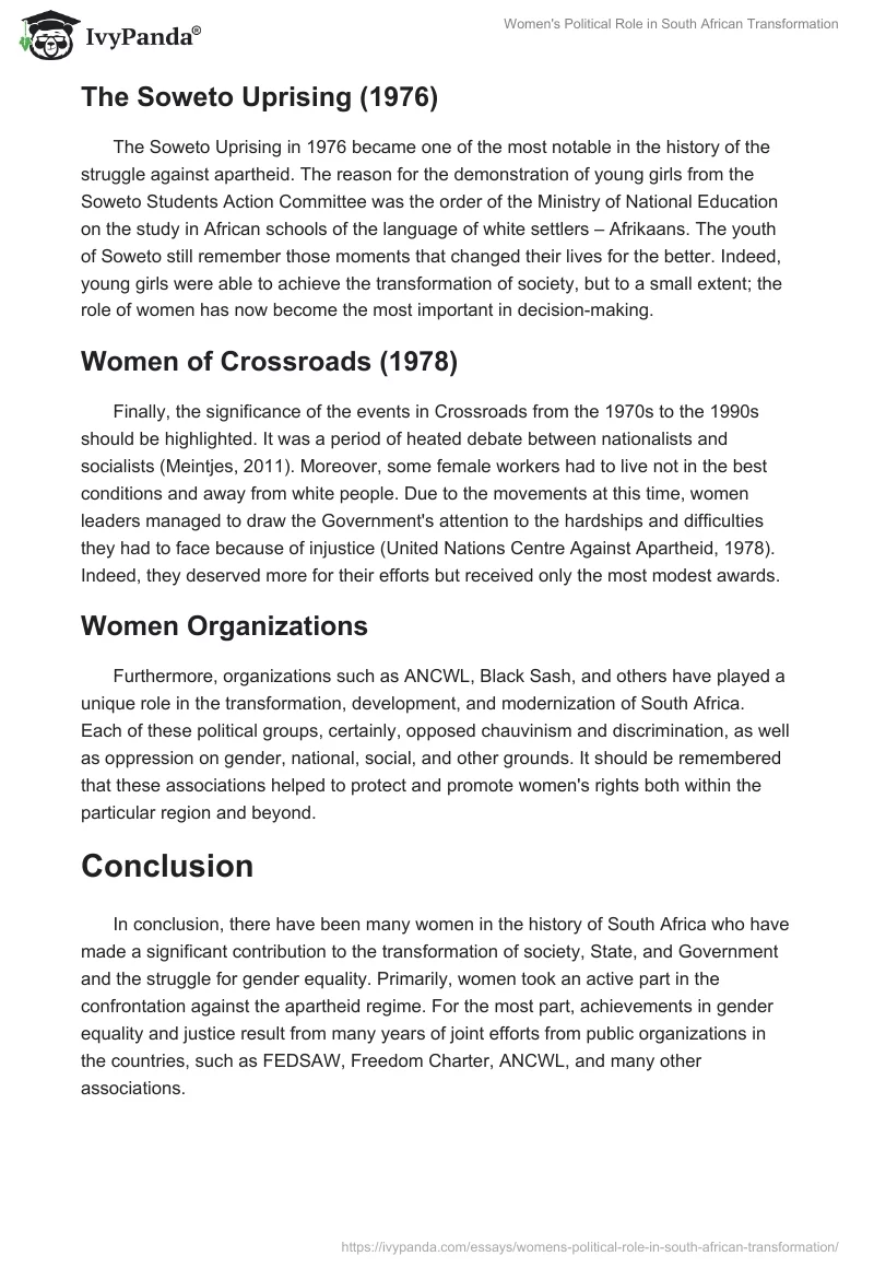 Women's Political Role in South African Transformation. Page 3