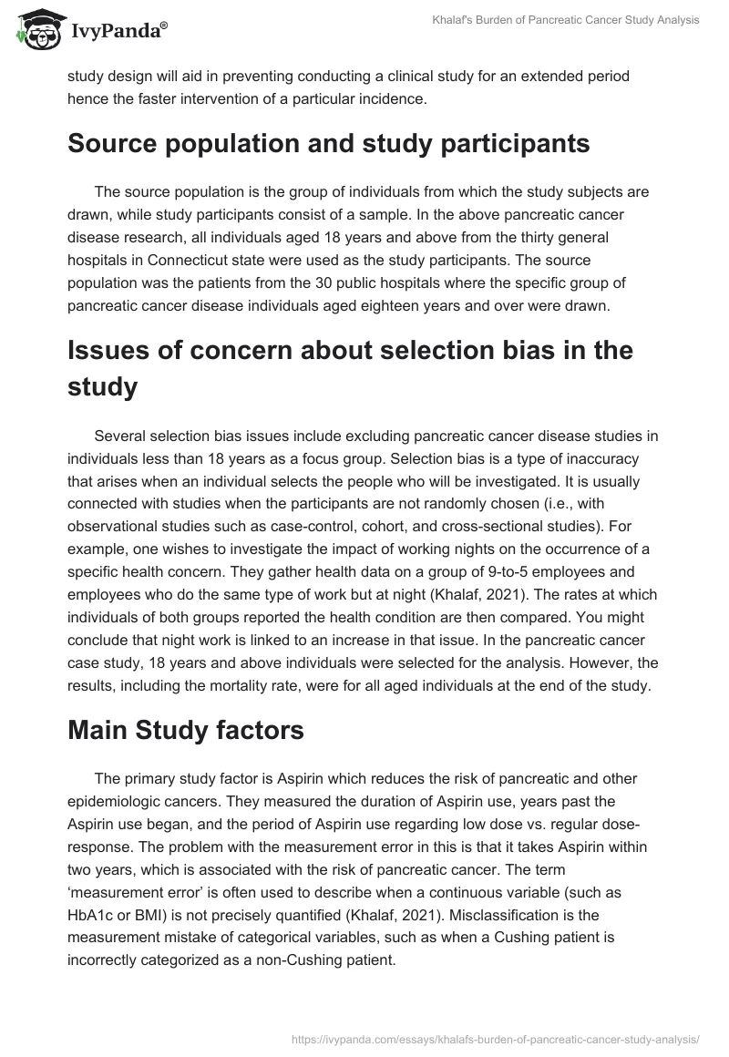 Khalaf's Burden of Pancreatic Cancer Study Analysis. Page 2