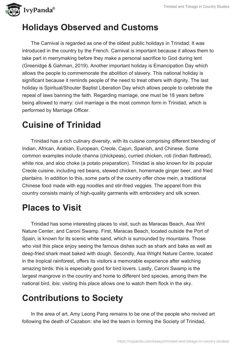 Trinidad and Tobago in Country Studies. Page 5