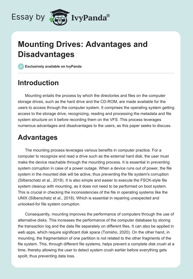 Mounting Drives: Advantages and Disadvantages. Page 1