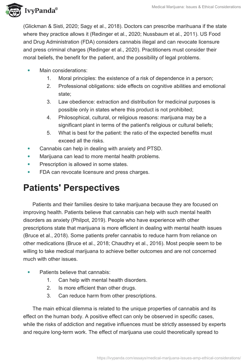 Medical Marijuana: Issues & Ethical Considerations. Page 2