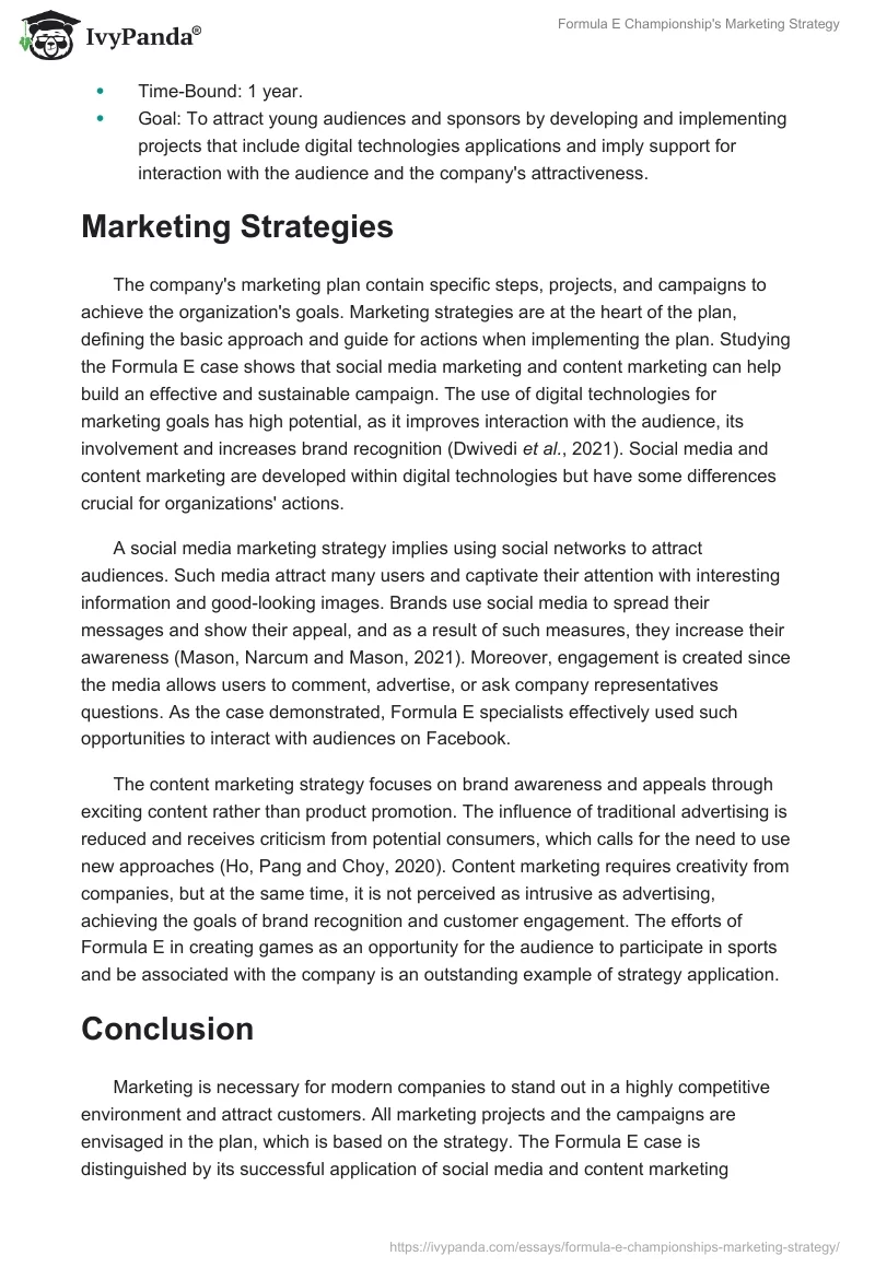 Formula E Championship's Marketing Strategy. Page 2