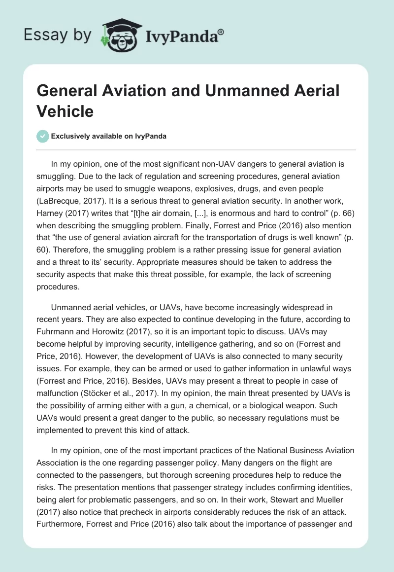 General Aviation and Unmanned Aerial Vehicle. Page 1