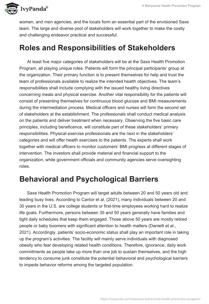 A Behavioral Health Prevention Program. Page 2