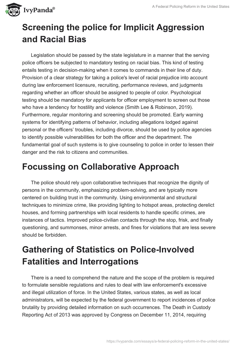 A Federal Policing Reform in the United States. Page 2