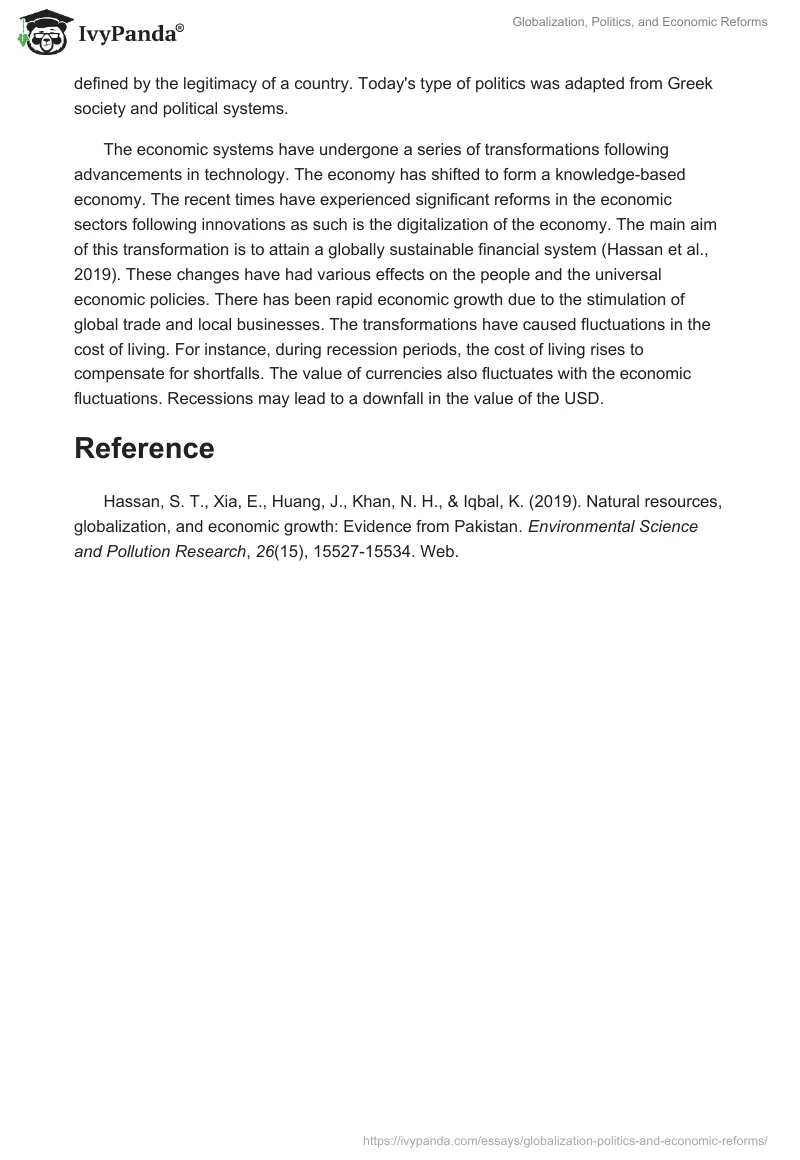Globalization, Politics, and Economic Reforms. Page 2
