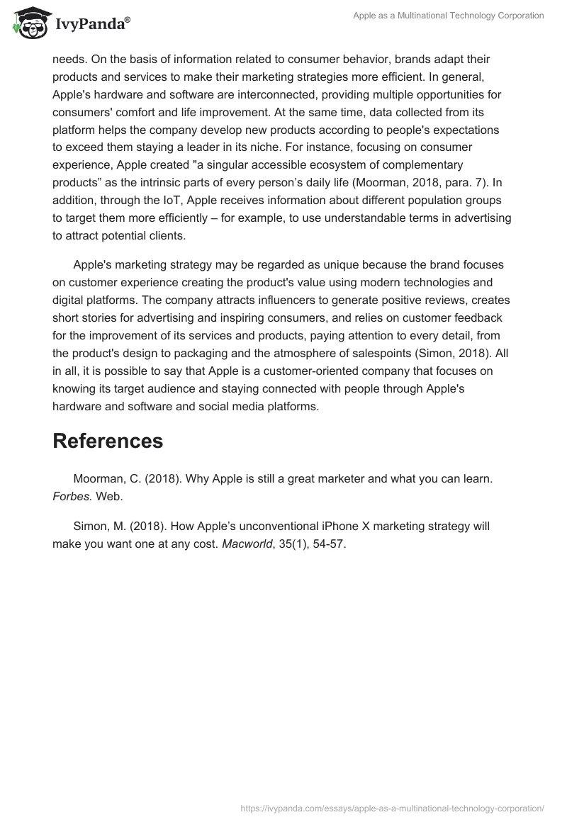 Apple as a Multinational Technology Corporation. Page 2