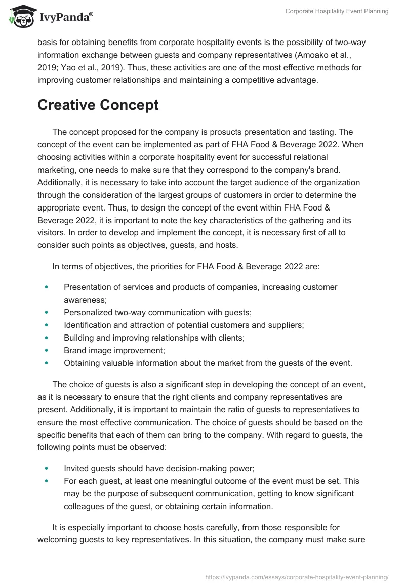 Corporate Hospitality Event Planning. Page 3