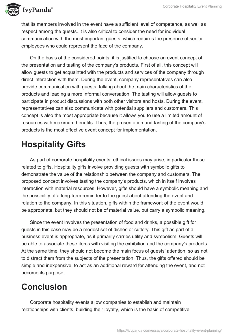 Corporate Hospitality Event Planning. Page 4