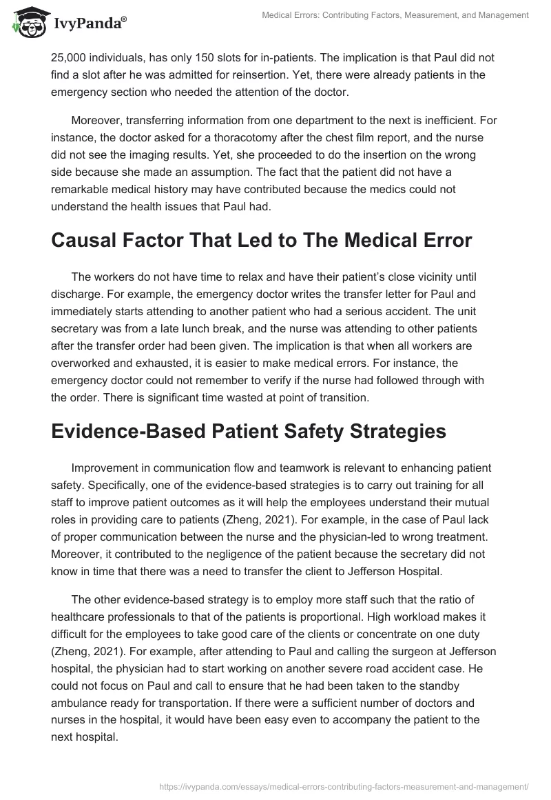 Medical Errors: Contributing Factors, Measurement, and Management. Page 4