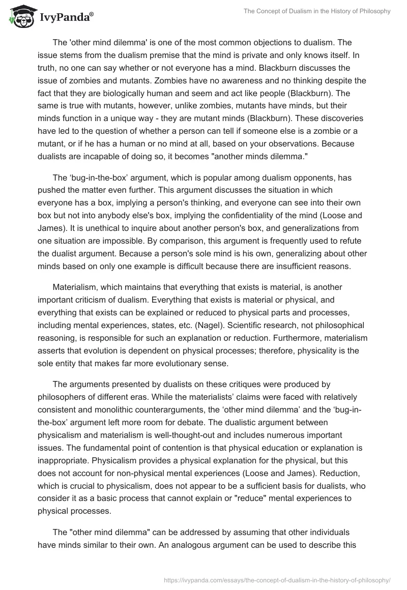 The Concept of Dualism in the History of Philosophy. Page 2