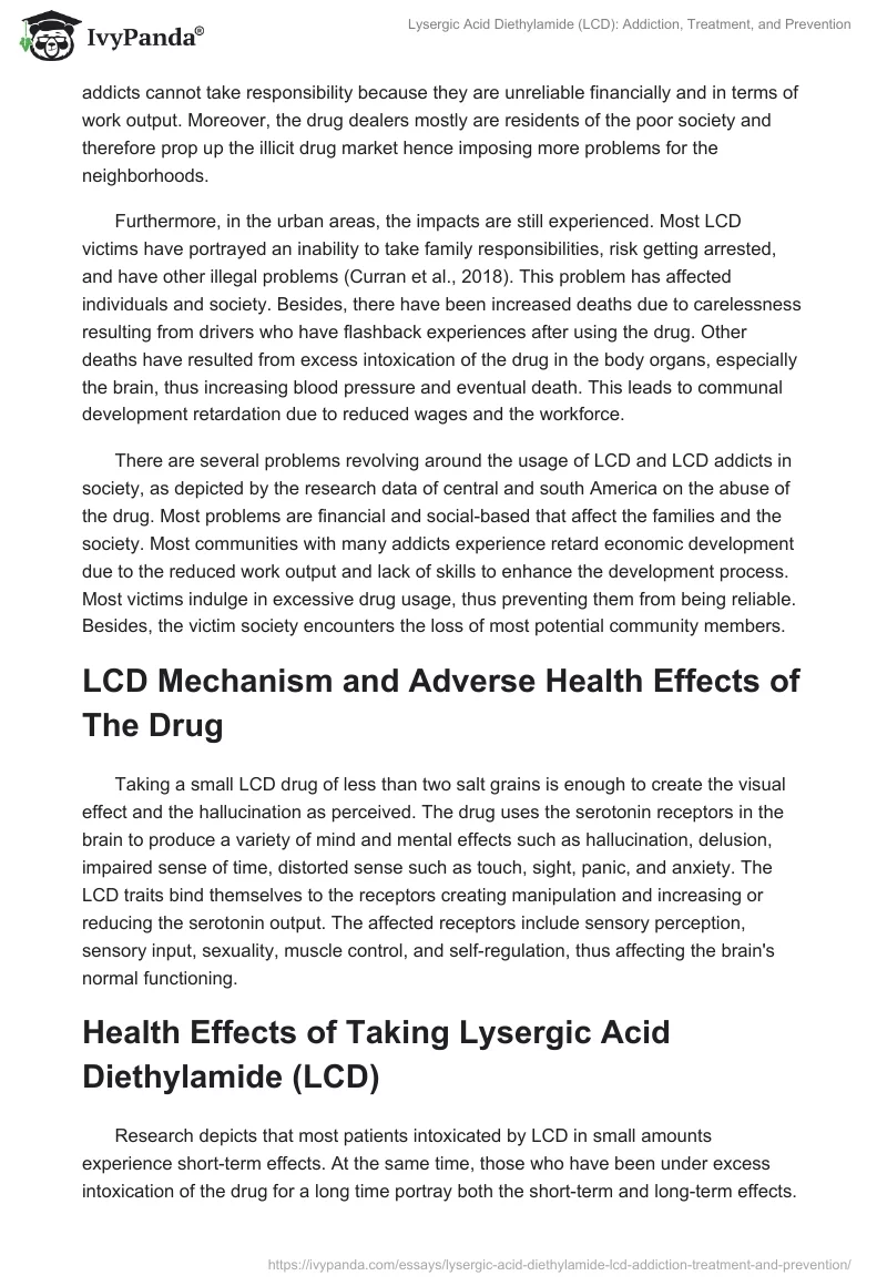Lysergic Acid Diethylamide (LCD): Addiction, Treatment, and Prevention. Page 2