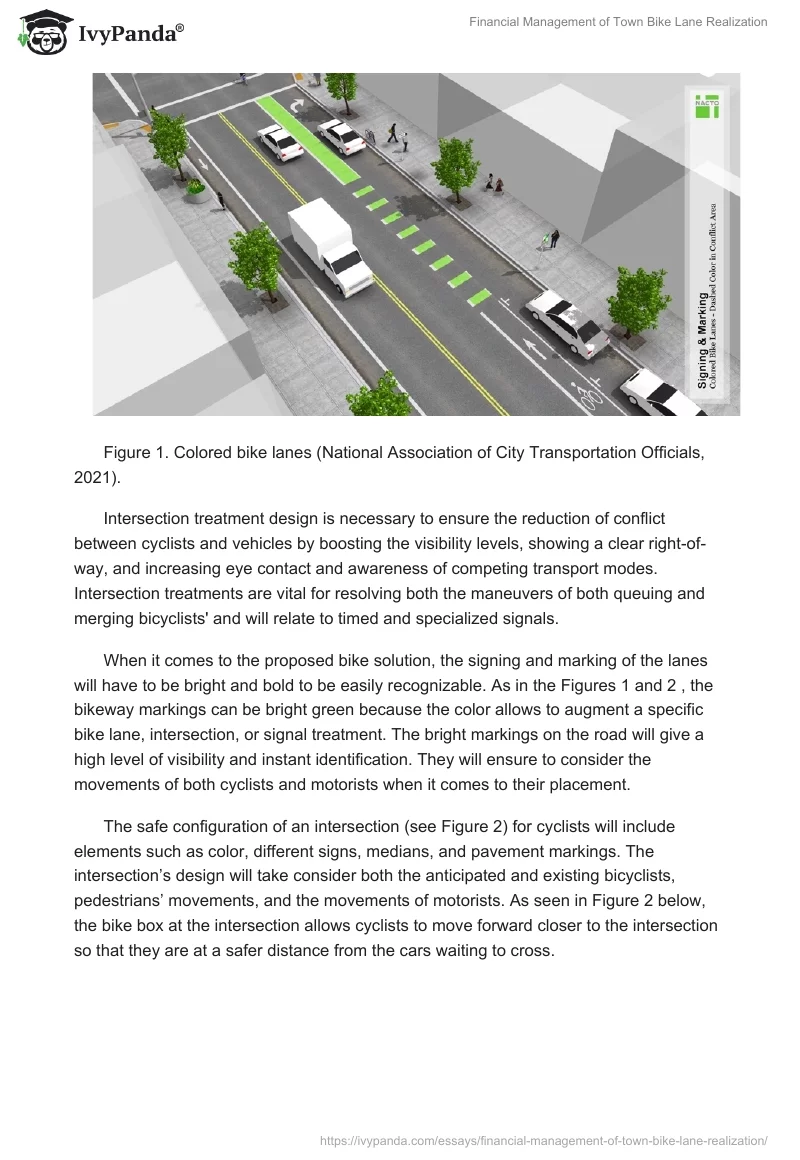 Financial Management of Town Bike Lane Realization. Page 2