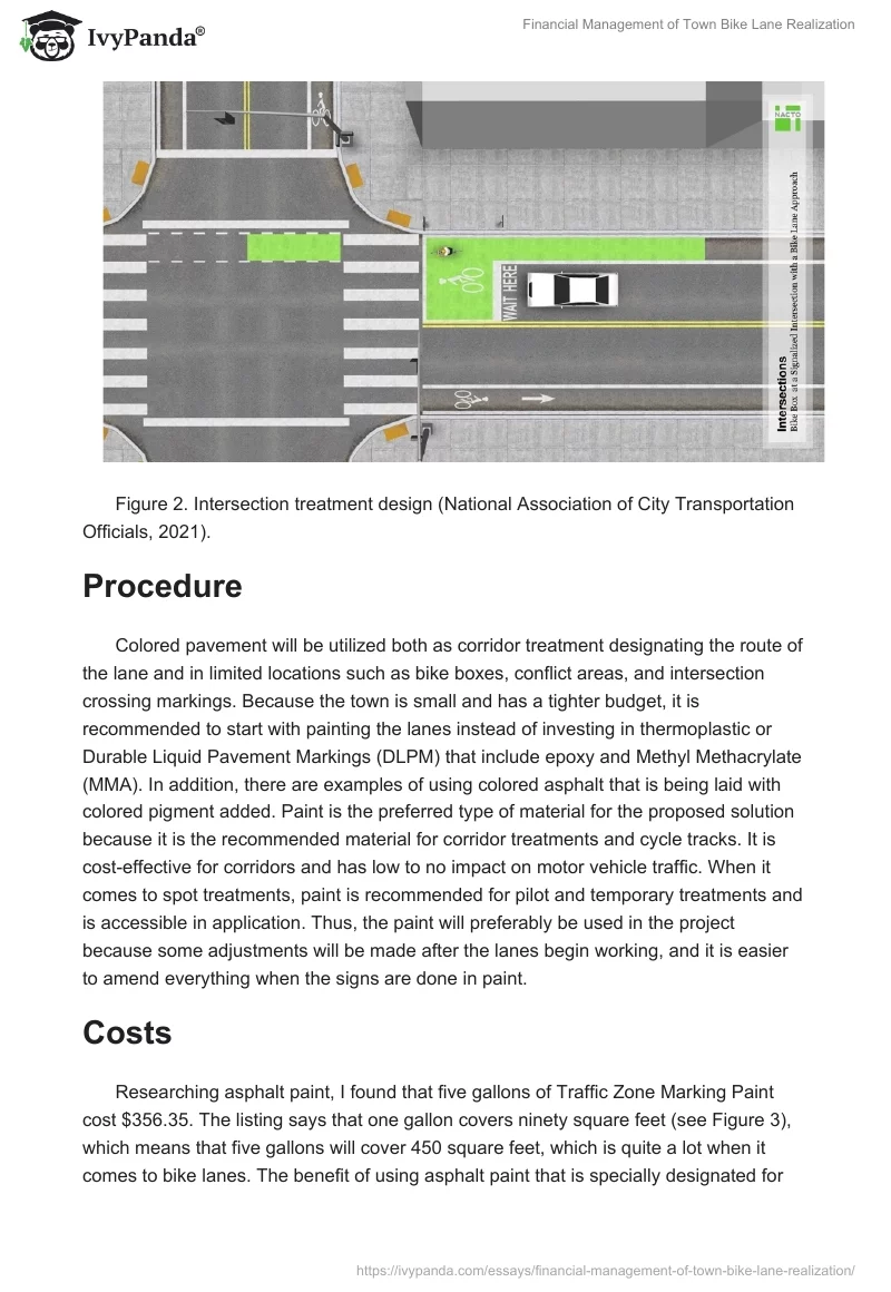 Financial Management of Town Bike Lane Realization. Page 3