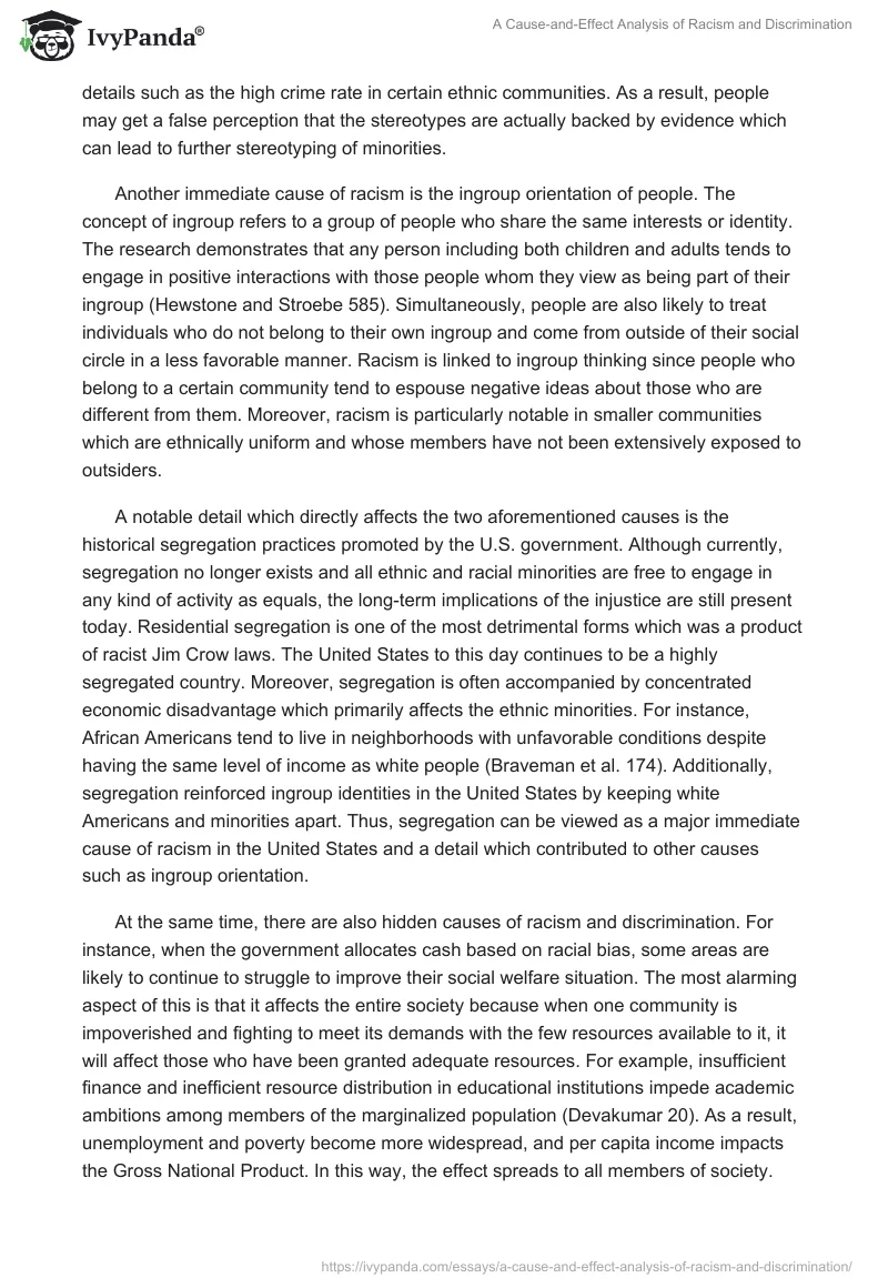 A Cause-and-Effect Analysis of Racism and Discrimination. Page 2