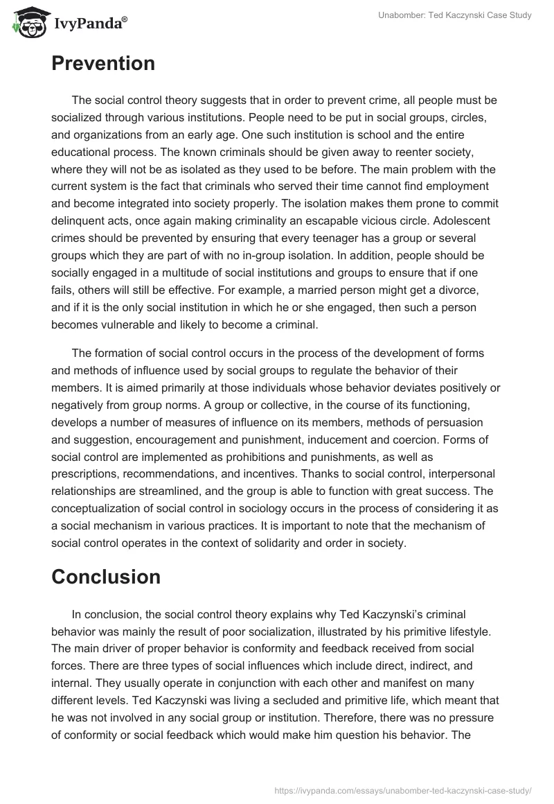 Unabomber: Ted Kaczynski Case Study. Page 3
