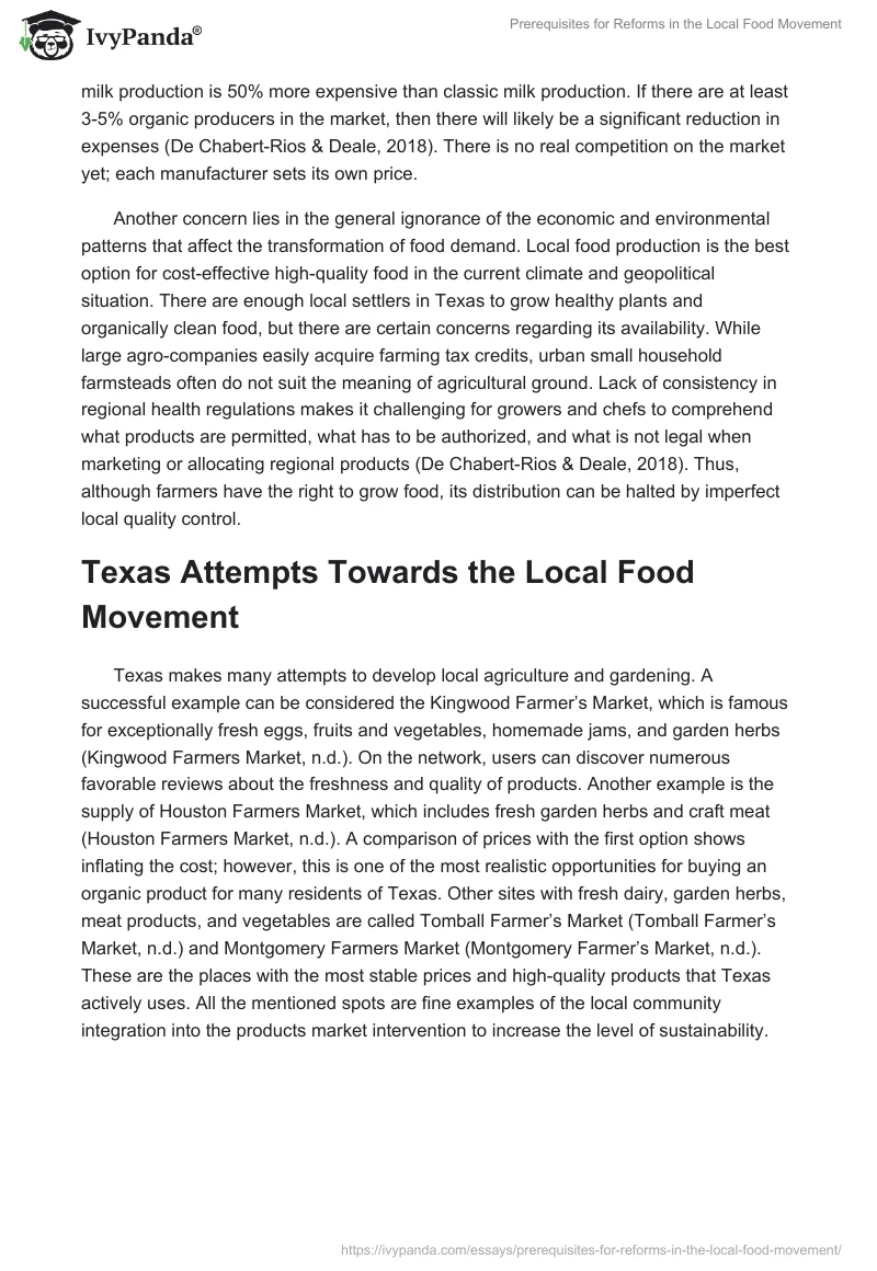 Prerequisites for Reforms in the Local Food Movement. Page 3