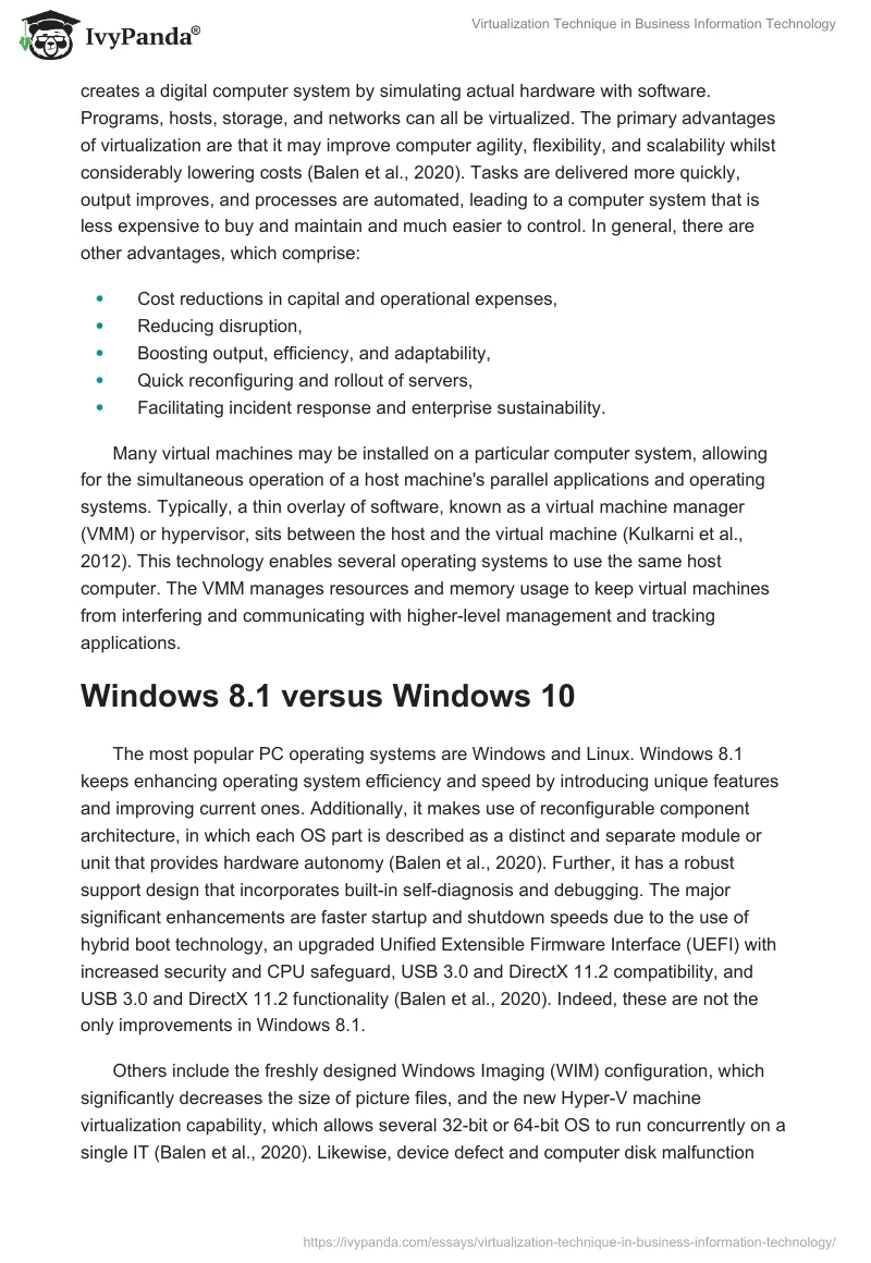 Virtualization Technique in Business Information Technology. Page 2