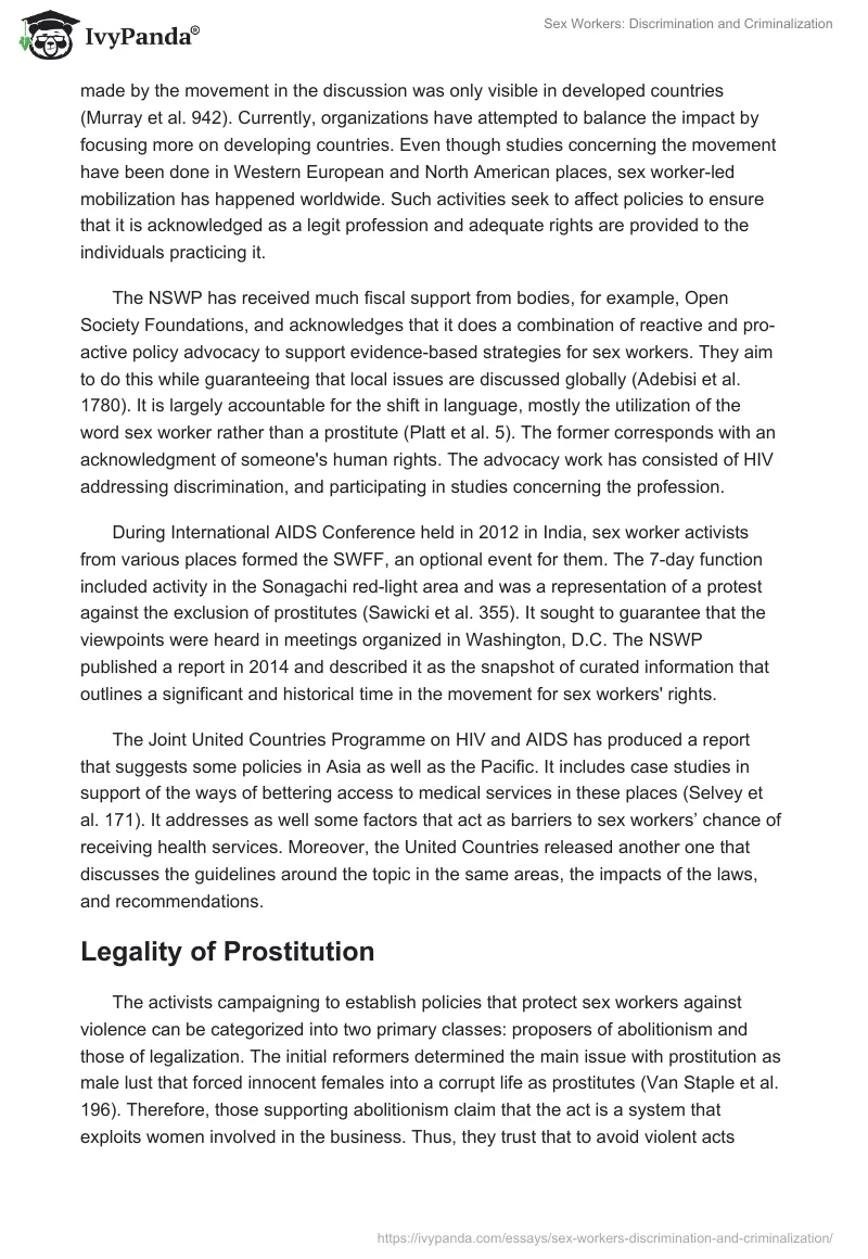 Sex Workers: Discrimination and Criminalization. Page 3