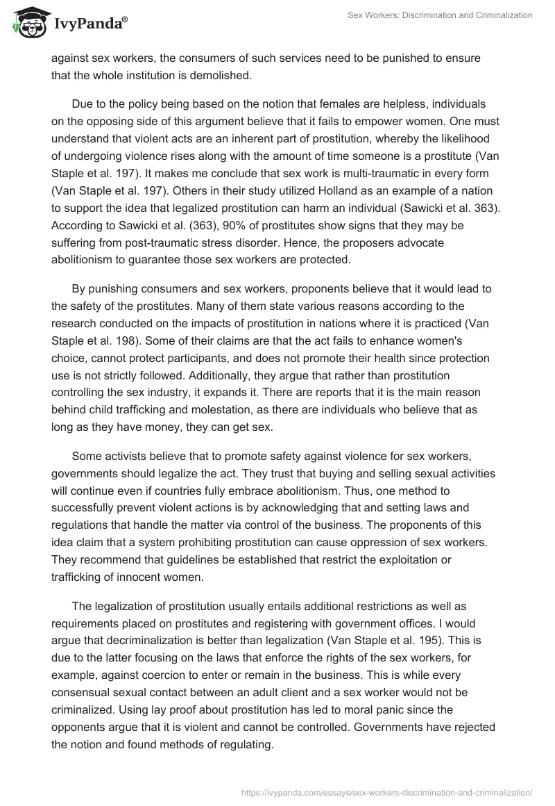 Sex Workers: Discrimination and Criminalization. Page 4