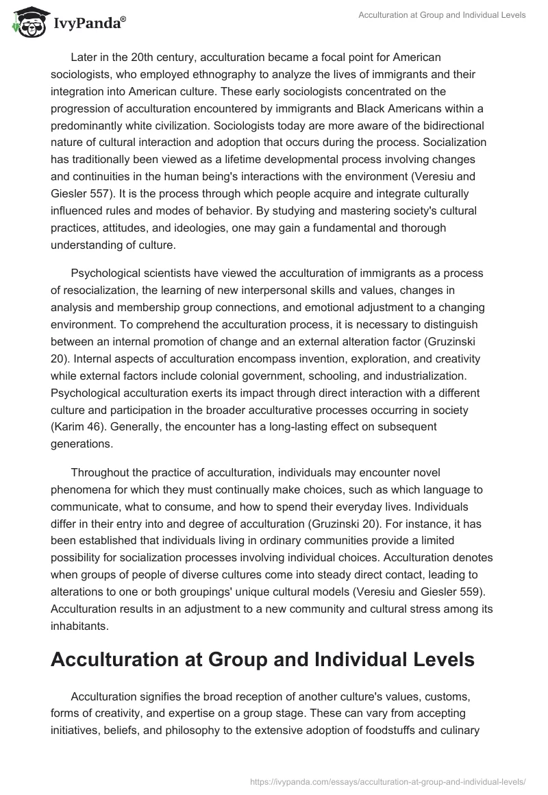 Acculturation at Group and Individual Levels. Page 2