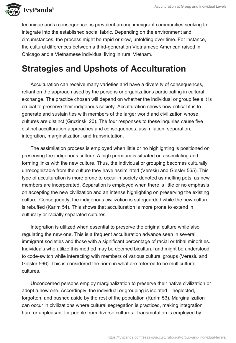 Acculturation at Group and Individual Levels. Page 4