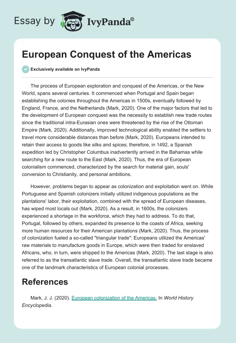 European Conquest of the Americas. Page 1