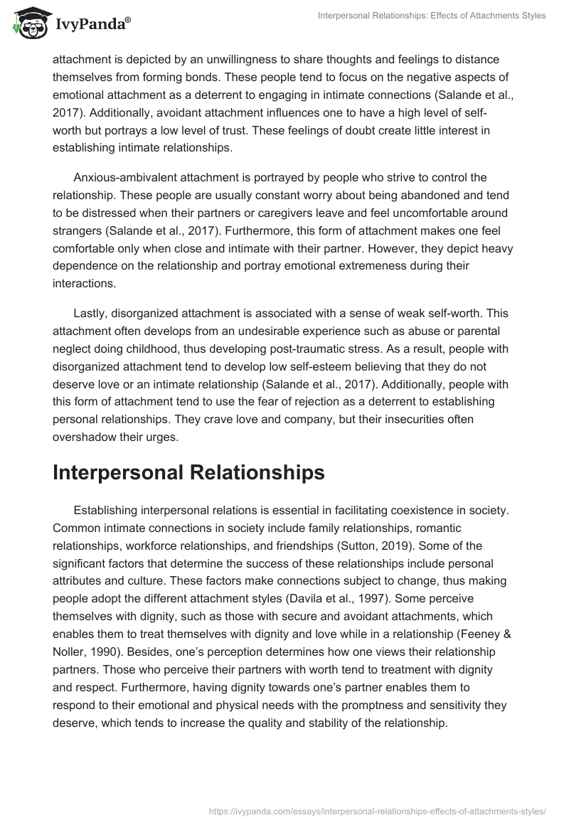 Interpersonal Relationships: Effects of Attachments Styles. Page 2