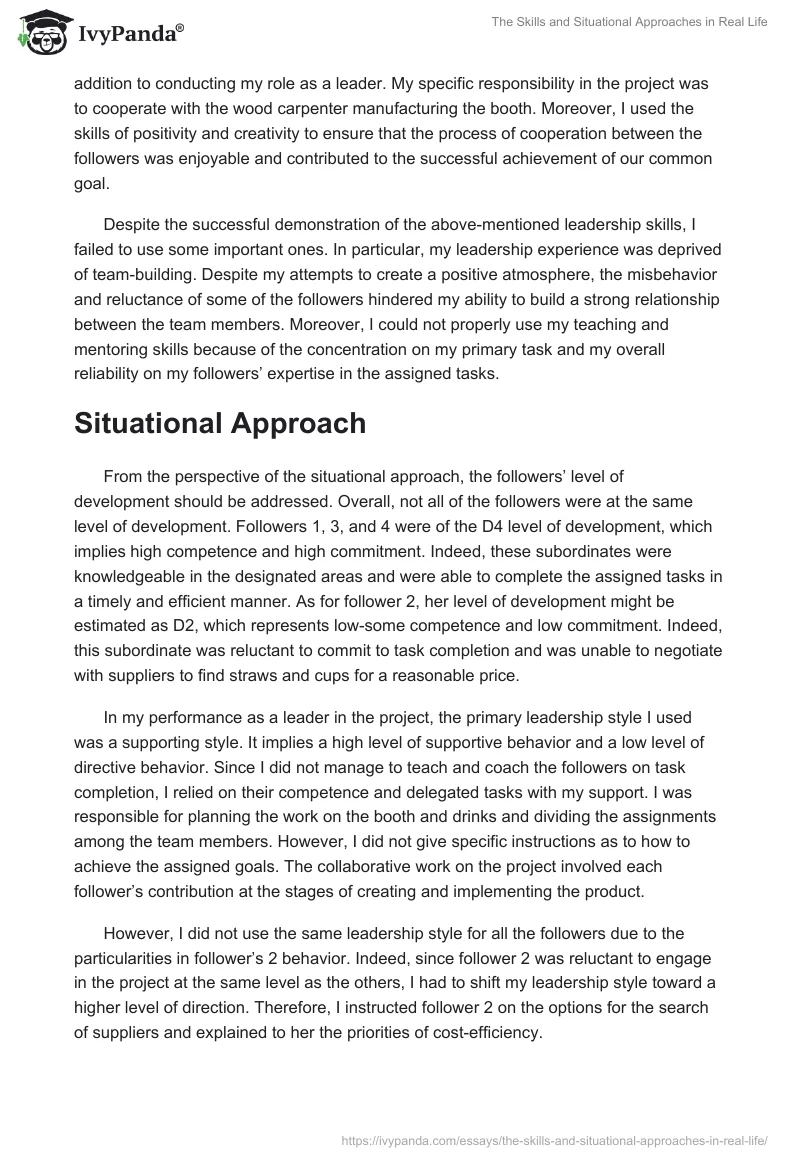 The Skills and Situational Approaches in Real Life. Page 2
