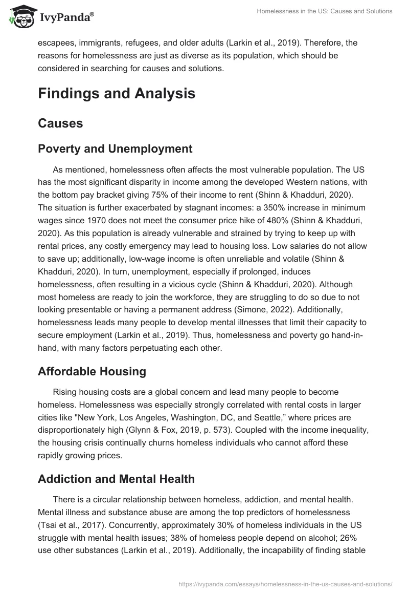 Homelessness in the US: Causes and Solutions. Page 2