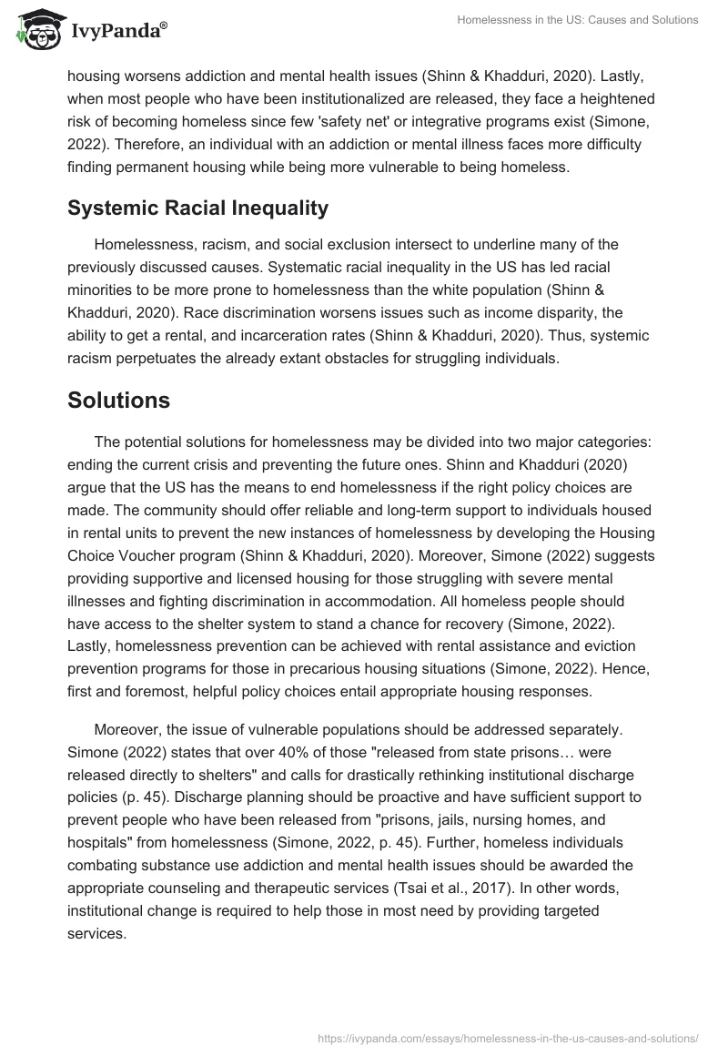 Homelessness in the US: Causes and Solutions. Page 3