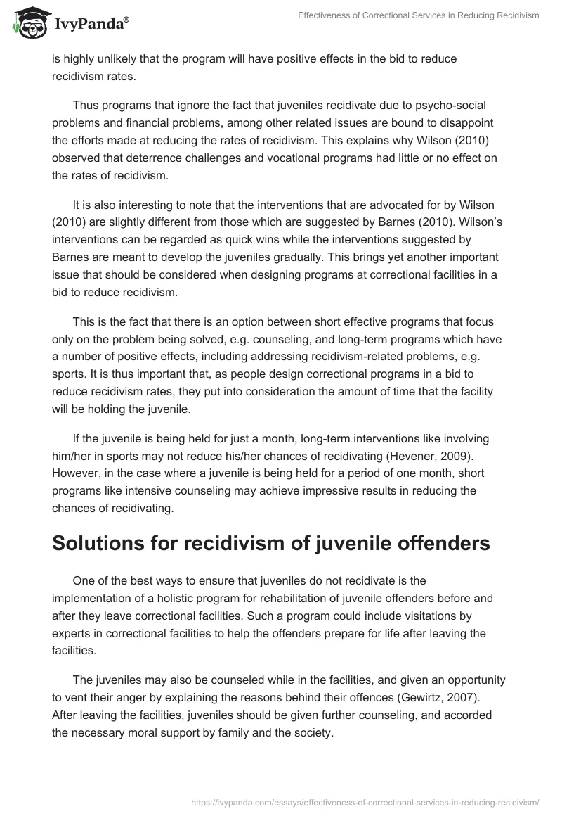 Effectiveness of Correctional Services in Reducing Recidivism. Page 4