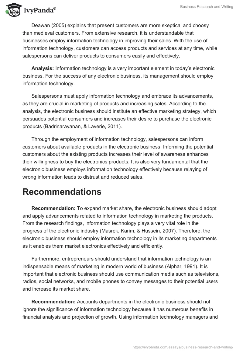 Business Research and Writing. Page 4