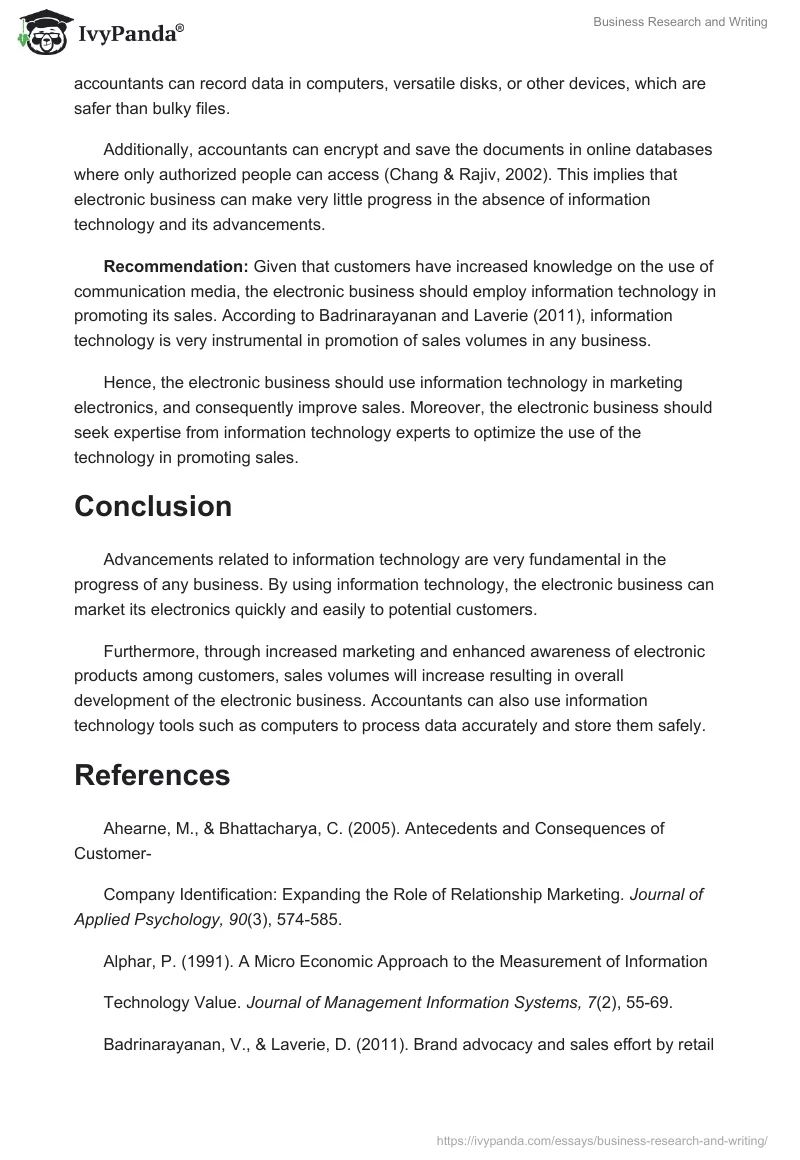 Business Research and Writing. Page 5