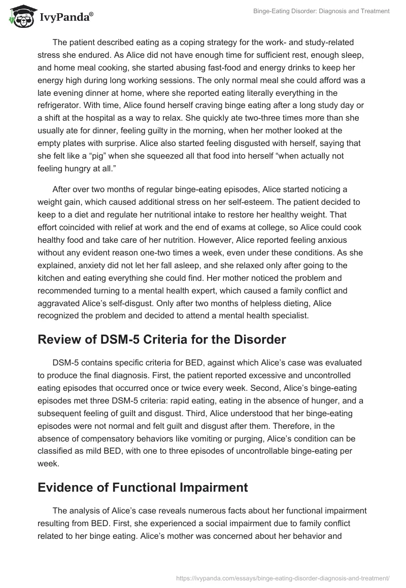 Binge-Eating Disorder: Diagnosis and Treatment. Page 2