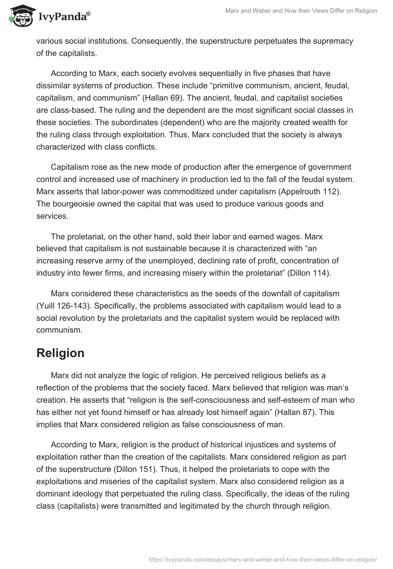 Marx and Weber and How their Views Differ on Religion. Page 2