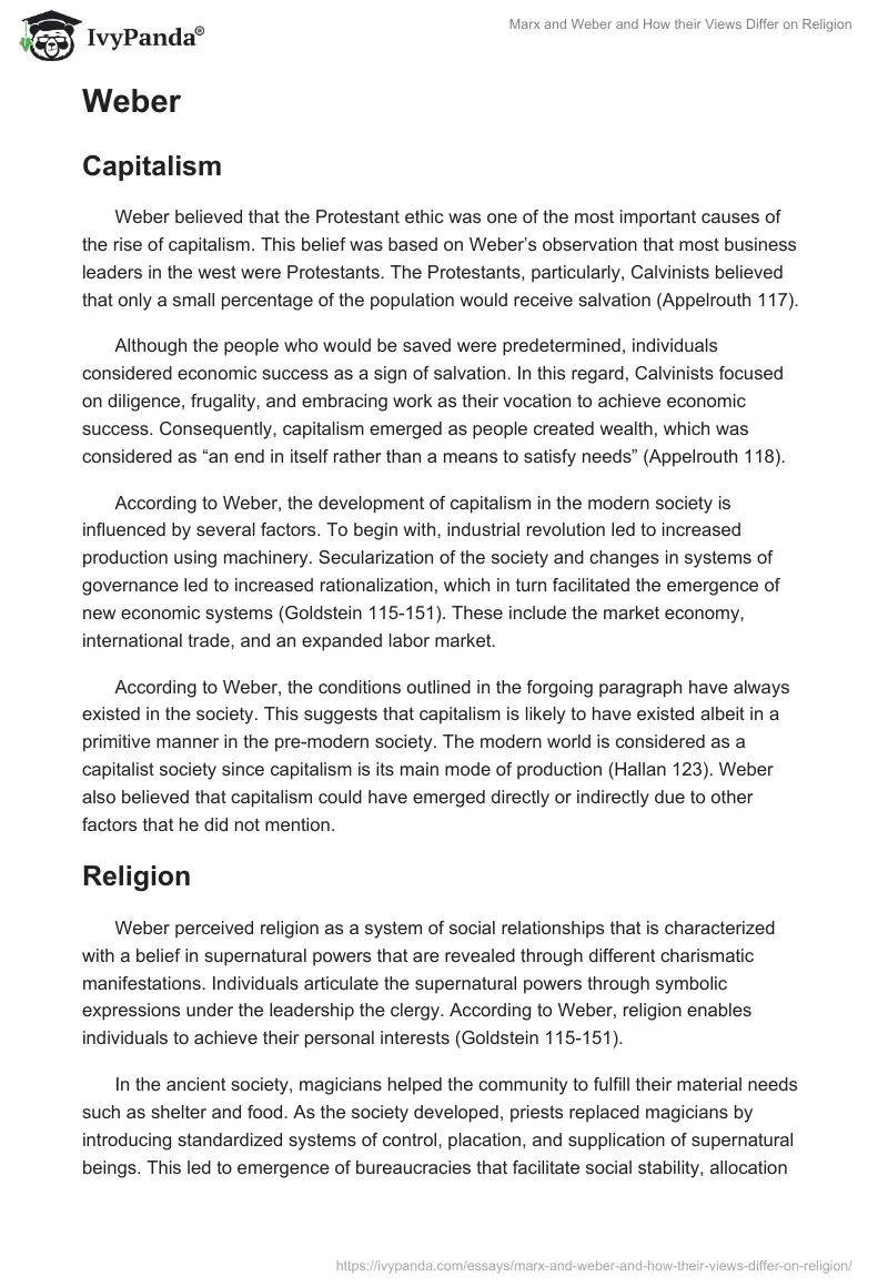 Marx and Weber and How their Views Differ on Religion. Page 3