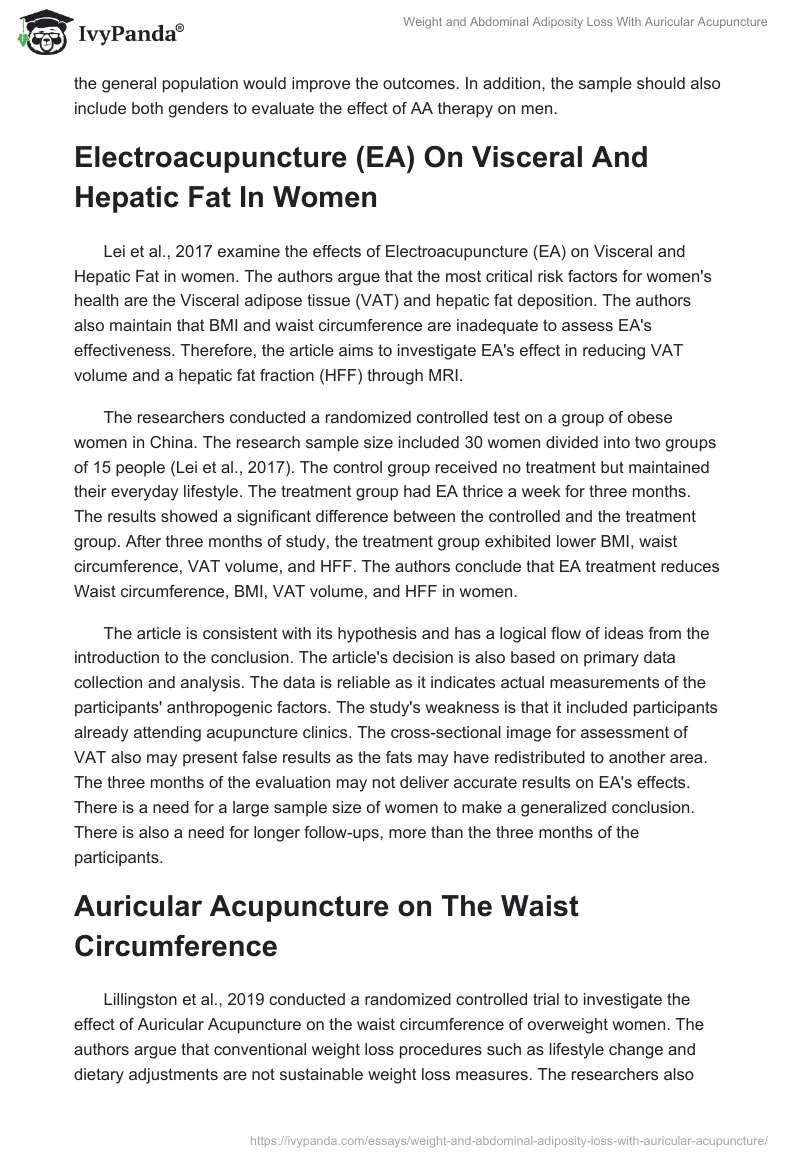 Weight and Abdominal Adiposity Loss With Auricular Acupuncture. Page 2