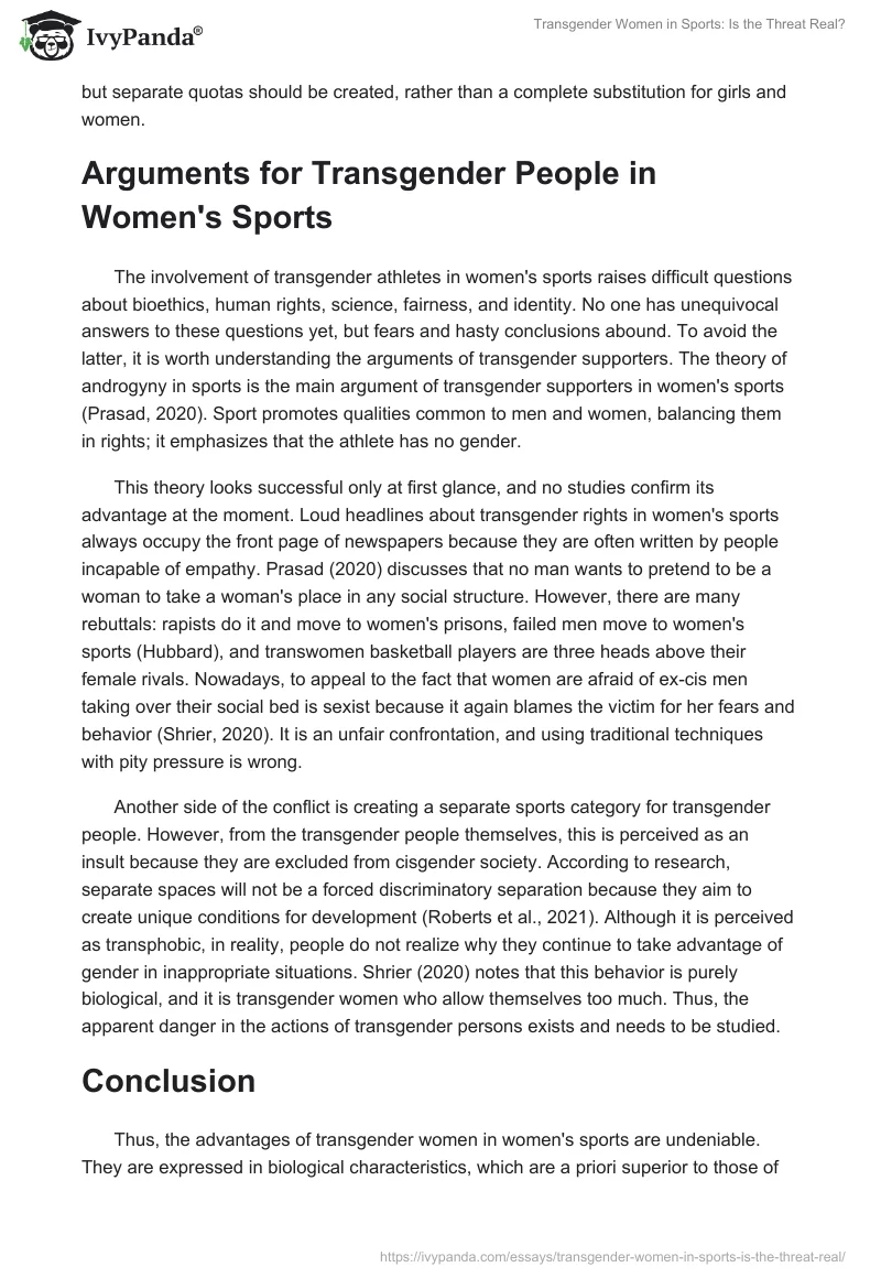 Transgender Women in Sports: Is the Threat Real?. Page 3