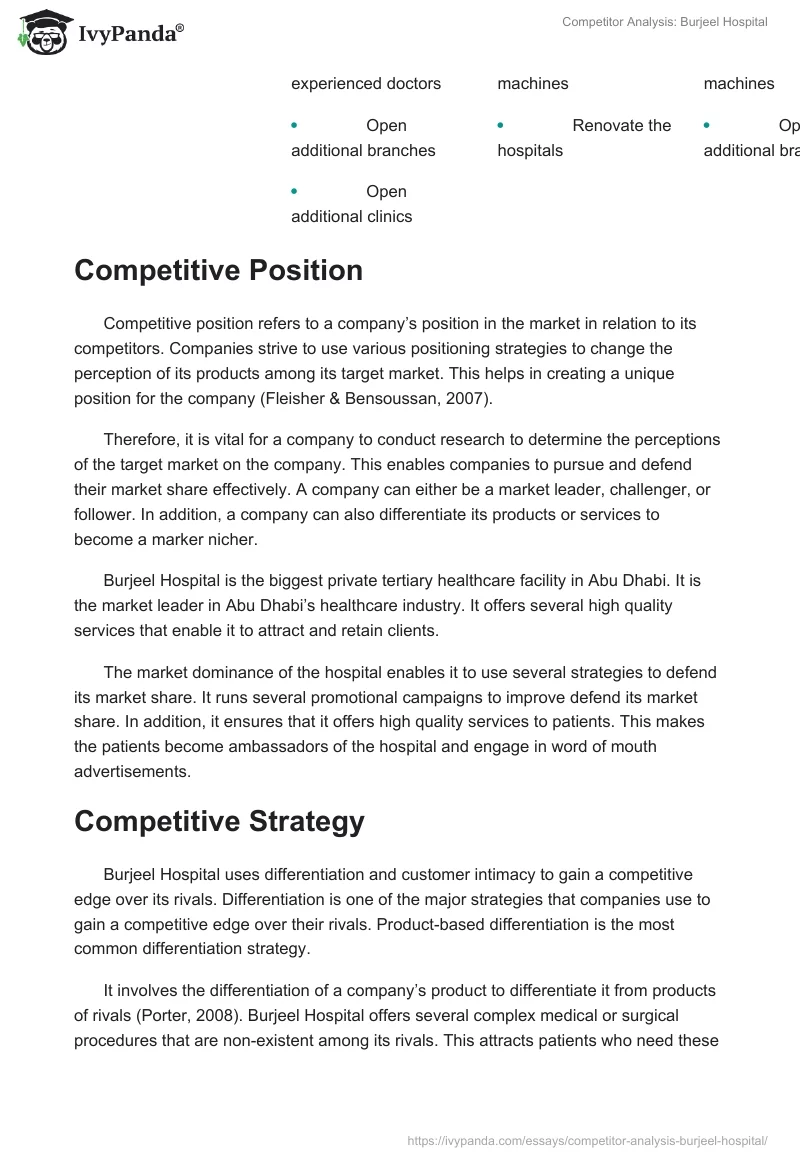 Competitor Analysis: Burjeel Hospital. Page 3