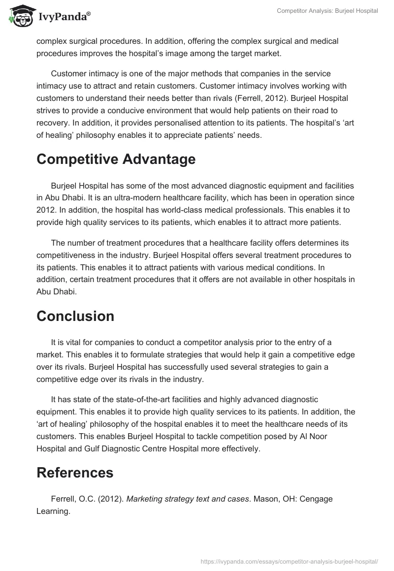 Competitor Analysis: Burjeel Hospital. Page 4