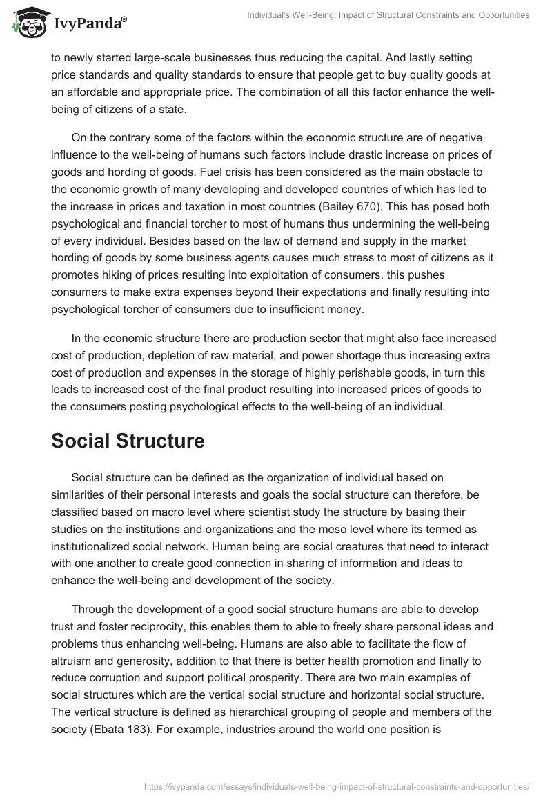 Individual’s Well-Being: Impact of Structural Constraints and Opportunities. Page 3